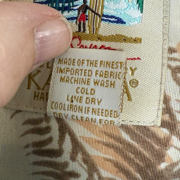 Vtg John Severson Kahala Hawaiian Aloha Button Up Shirt XL Linen Blend Beach - Picture 3 of 8